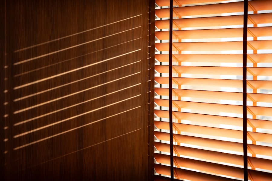 UrbanWood 50mm venetian blinds - dark wood shadow pattern